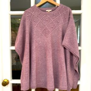 Loft cozy sweater poncho in lavender